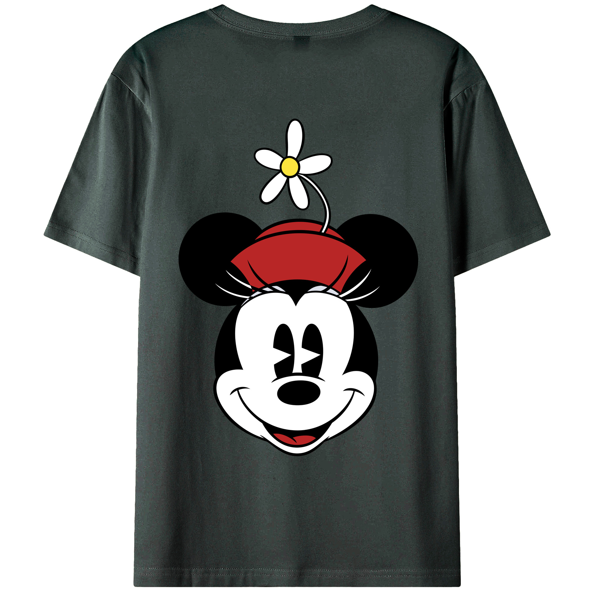 ミッキーマウス Mickey Mouse 綿100％ メンズ半袖Tシャツ（バックプリント） 通気性